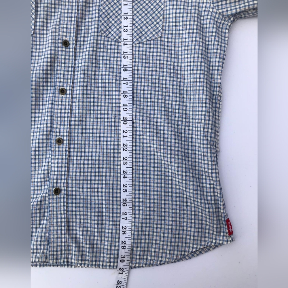 Wrangler Western Plaid Shirt XL Blue Long Sleeve Button Up Cowboy Workwear - Picture 9 of 11